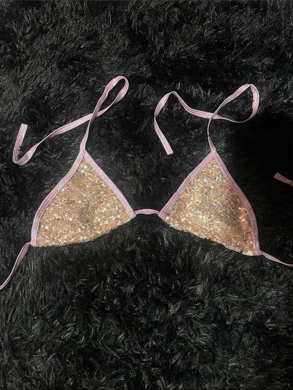 Sequin Triangle Bikini Top NWOT
